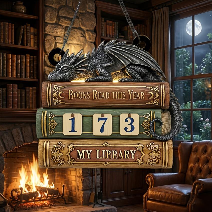 Contador de Libros Leídos de Madera, segunda vista