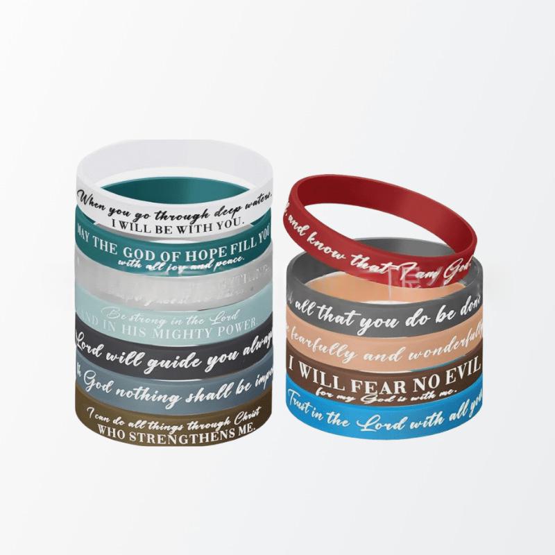 Set 12 Pulseras de Silicona con Frases, segunda vista