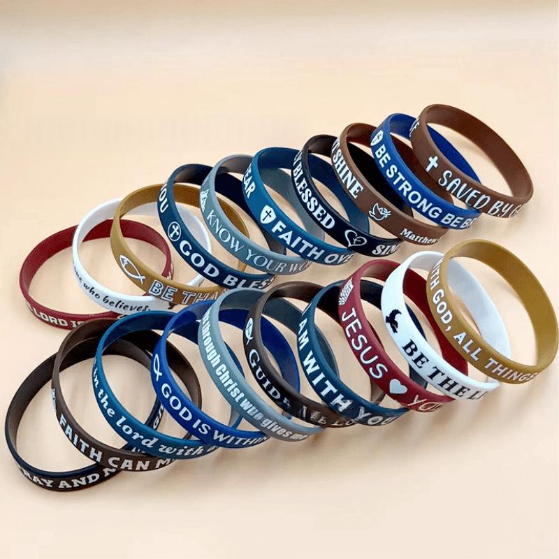 Set 12 Pulseras de Silicona con Frases, otra vista