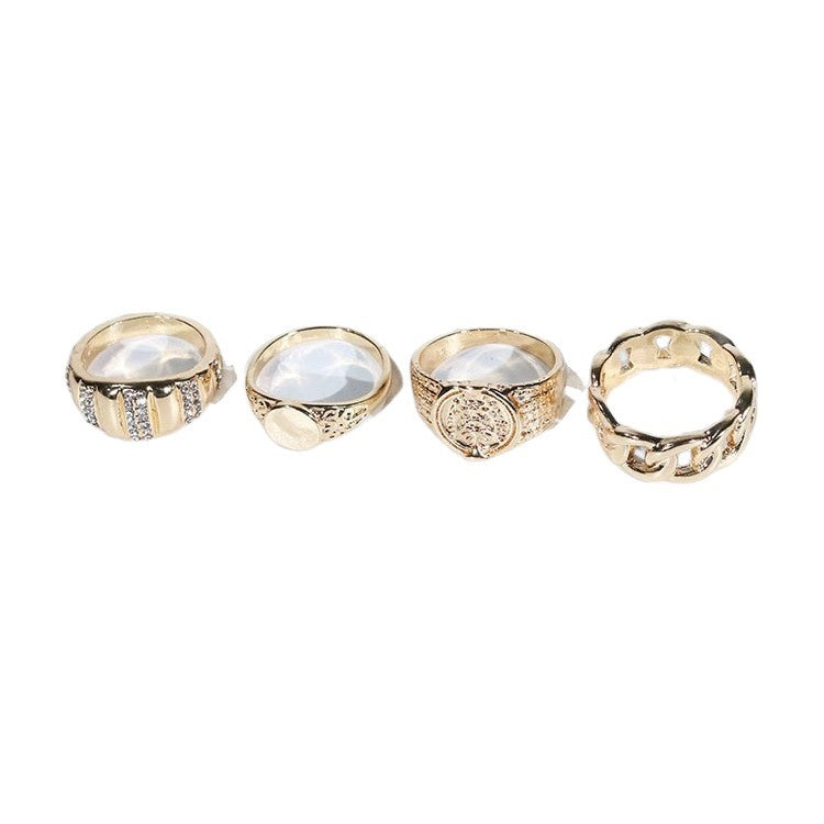 Set de 4 Anillos Dorados con Circones, tercera vista