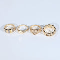 Set de 4 Anillos Dorados con Circones