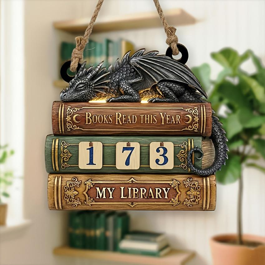 Contador de Libros Leídos de Madera, tercera vista