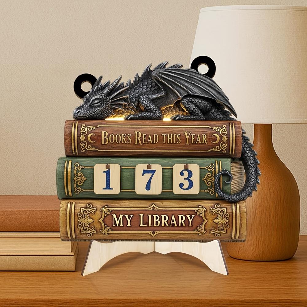 Contador de Libros Leídos de Madera, vista adicional